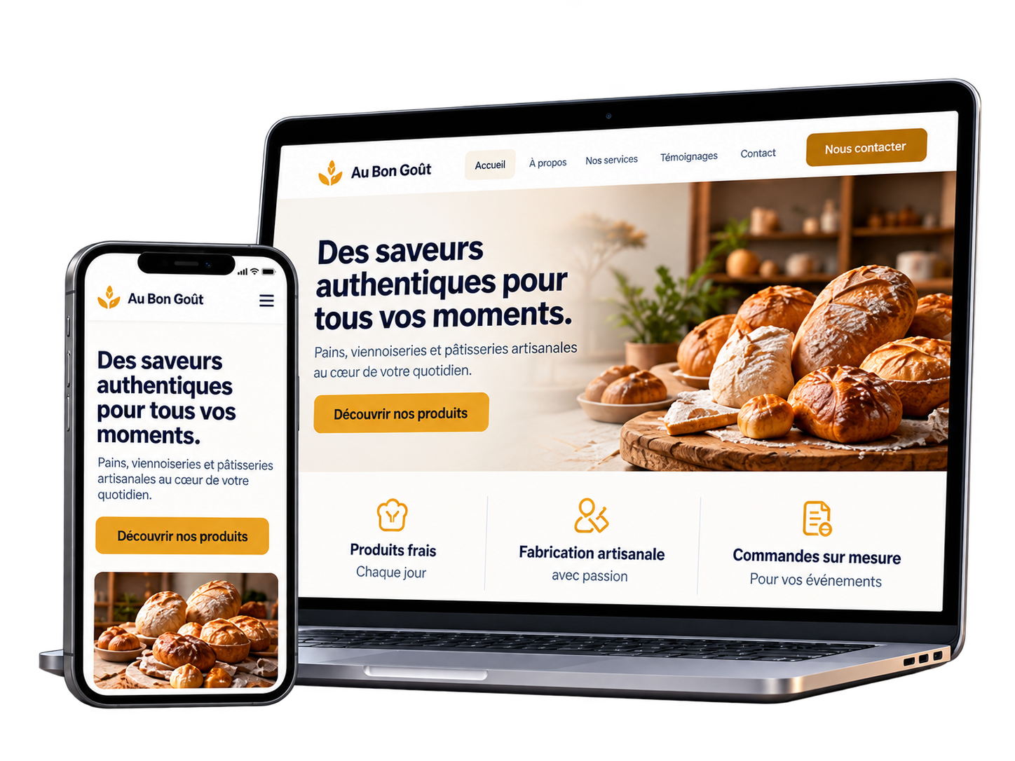 Exemple illustratif de site sur ordinateur et téléphone